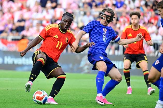 Croatia vs Belgium - friendly match RIJEKA, CROATIA - JUNE 02 : Doku Jeremy forward of Belgium is challenged by Modric Luka midfielder of Croatia during a friendly match between Croatia and Belgium ahead of the FIFA World Cup, WM, Weltmeisterschaft, Fussball 2026 on June 02, 2026 in Rijeka, Croatia, 02 06 2026 Rijeka Croatia  Copyright: xJanxDexMeuleneirx