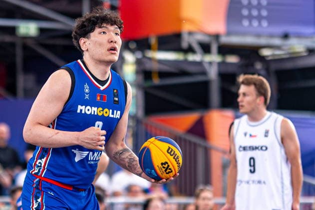 Warszawa 02.06.2026. 3x3 Basketball World Cup Day 2 in Warsaw, Poland. Czech Republic - Mongolia match --- Mistrzostwa Swiata w koszykowce 3x3 Dzien 2 w Warszawie. Mecz Czechy - Mongolia Persons Shown : Dulguun Gankhuyag Fot. Kai Taller Arena Akcji NEWSPIX.PL --- newspix.pl 