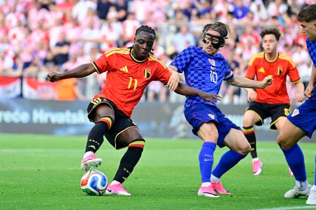 Croatia vs Belgium - friendly match RIJEKA, CROATIA - JUNE 02 : Doku Jeremy forward of Belgium in action with Modric Luka midfielder of Croatia during a friendly match between Croatia and Belgium ahead of the FIFA World Cup, WM, Weltmeisterschaft, Fussball 2026 on June 02, 2026 in Rijeka, Croatia, 02 06 2026 Rijeka Croatia  Copyright: xJanxDexMeuleneirx