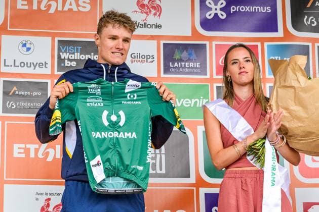 Belgian Tom Crabbe of Team Flanders-Baloise pictured on the podium after the second stage of the Tour De Wallonie cycling race, 192 km from Jodoigne to Libramont-Chevigny, on Tuesday 02 June 2026. DAVIDxPINTENS  x175756141x