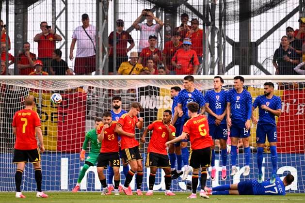 Croatia vs Belgium - friendly match RIJEKA, CROATIA - JUNE 02 : De Cuyper Maxim defender of Belgium shoots towards the goal during a friendly match between Croatia and Belgium ahead of the FIFA World Cup, WM, Weltmeisterschaft, Fussball 2026 on June 02, 2026 in Rijeka, Croatia, 02 06 2026 Rijeka Croatia  Copyright: xTomasxSiskx