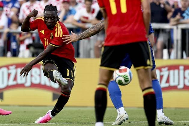 Belgium s Jeremy Doku pictured during a friendly soccer game between Croatia and Belgian national soccer team Red Devils, in Rijeka, Croatia, on Tuesday 02 June 2026, part of the preparations for the 2026 FIFA World Cup, WM, Weltmeisterschaft, Fussball BRUNOxFAHY  x175757467x