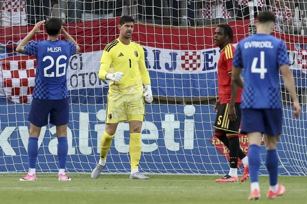 Belgium s goalkeeper Thibaut Courtois pictured during a friendly soccer game between Croatia and Belgian national soccer team Red Devils, in Rijeka, Croatia, on Tuesday 02 June 2026, part of the preparations for the 2026 FIFA World Cup, WM, Weltmeisterschaft, Fussball BRUNOxFAHY  x175758122x