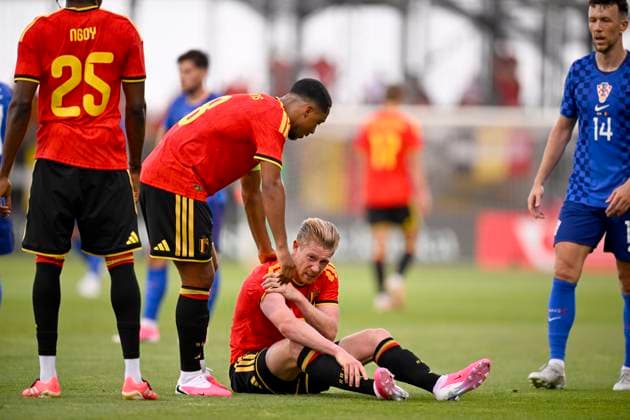 Croatia vs Belgium - friendly match RIJEKA, CROATIA - JUNE 02 : Injury of De Bruyne Kevin forward of Belgium during a friendly match between Croatia and Belgium ahead of the FIFA World Cup, WM, Weltmeisterschaft, Fussball 2026 on June 02, 2026 in Rijeka, Croatia, 02 06 2026 Rijeka Croatia  Copyright: xTomasxSiskx