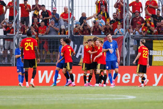 Pre World cup international friendly 2026 match between Croatia and Belgium Team Belgium celebrates after scoring a goal during Pre World cup international friendly 2026 football match between Croatia and Belgium Stadion HNK Rijeka, Rijeka, Croatia 02 06 2026 Copyright: xBEAUTIFULxSPORTS Bosnjakovicx