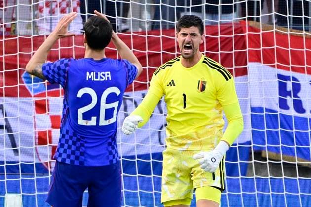 Croatia vs Belgium - friendly match RIJEKA, CROATIA - JUNE 02 : Courtois Thibaut goalkeeper of Belgium reacts after a save during a friendly match between Croatia and Belgium ahead of the FIFA World Cup, WM, Weltmeisterschaft, Fussball 2026 on June 02, 2026 in Rijeka, Croatia, 02 06 2026 Rijeka Croatia  Copyright: xJanxDexMeuleneirx