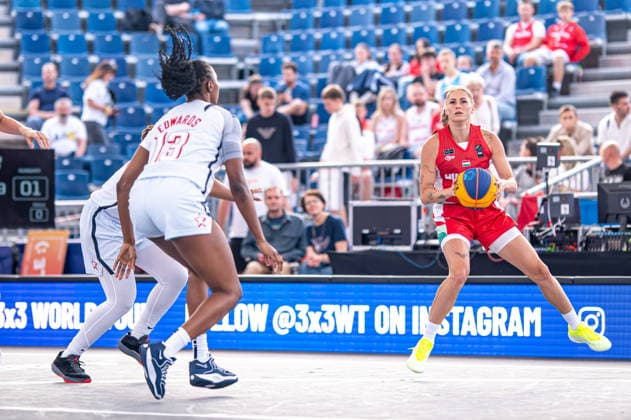 Warszawa 02.06.2026. 3x3 Basketball World Cup Day 2 in Warsaw, Poland. United States - Hungary match --- Mistrzostwa Swiata w koszykowce 3x3 Dzien 2 w Warszawie. Mecz USA - Wegry Persons Shown : Vivi Borondi Fot. Kai Taller Arena Akcji NEWSPIX.PL --- newspix.pl 