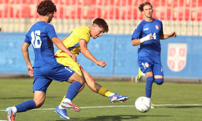 02.06.2026 Stara Pazova Serbia-Romania U17, U 17 U-17 Under 17 International Friendly, Länderspiel, Nationalmannschaft men s football Rares Silitra (C) Romania :