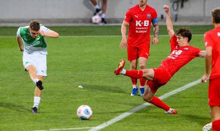 02 06 2026 Soccer season 2025 2026 Relegation Oberliga Bayern Bayernliga Regionalliga SpVgg Greuther Fürth II ASV Cham xwoxzix Philipp Hack 13, SpVgg Greuther Fürth II scores Goal Goal Shot to 1 0