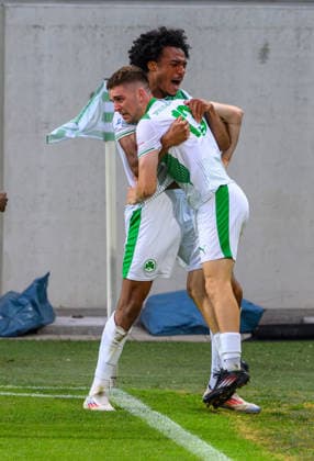 02 06 2026 Soccer season 2025 2026 Relegation Oberliga Bayern Bayernliga Regionalliga SpVgg Greuther Fürth II ASV Cham xwoxzix Goal celebration Joy after goal Goal shot to 1 0 by Philipp Hack 13, SpVgg Greuther Fürth II David Abrangao 15, SpVgg Greuther Fürth II Philipp Hack 13, SpVgg Greuther Fürth II
