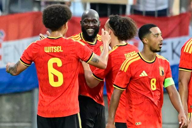 Croatia vs Belgium - friendly match RIJEKA, CROATIA - JUNE 02 : Lukaku Romelu forward of Belgium celebrates after scoring with teammates during a friendly match between Croatia and Belgium ahead of the FIFA World Cup, WM, Weltmeisterschaft, Fussball 2026 on June 02, 2026 in Rijeka, Croatia, 02 06 2026 Rijeka Croatia  Copyright: xJanxDexMeuleneirx