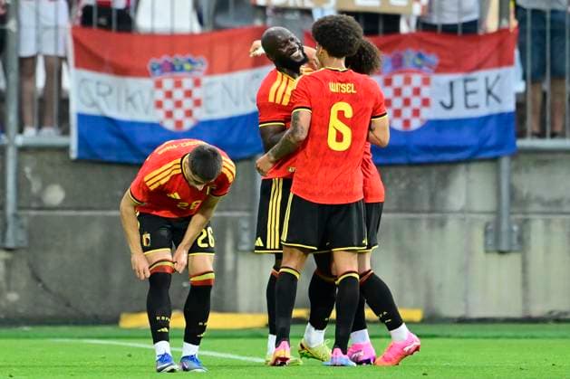 Croatia vs Belgium - friendly match RIJEKA, CROATIA - JUNE 02 : Lukaku Romelu forward of Belgium celebrates after scoring with teammates during a friendly match between Croatia and Belgium ahead of the FIFA World Cup, WM, Weltmeisterschaft, Fussball 2026 on June 02, 2026 in Rijeka, Croatia, 02 06 2026 Rijeka Croatia  Copyright: xJanxDexMeuleneirx