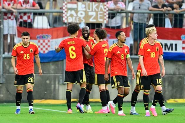 Croatia vs Belgium - friendly match RIJEKA, CROATIA - JUNE 02 : Lukaku Romelu forward of Belgium celebrates after scoring with teammates during a friendly match between Croatia and Belgium ahead of the FIFA World Cup, WM, Weltmeisterschaft, Fussball 2026 on June 02, 2026 in Rijeka, Croatia, 02 06 2026 Rijeka Croatia  Copyright: xJanxDexMeuleneirx