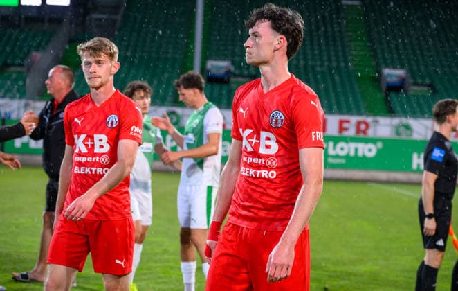 02 06 2026 Football season 2025 2026 Relegation Oberliga Bayern Bayernliga Regionalliga SpVgg Greuther Fürth II ASV Cham xwoxzix Cham disappointed Disappointment after the end of the match