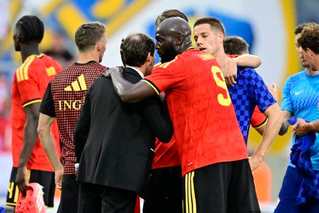 Croatia vs Belgium - friendly match RIJEKA, CROATIA - JUNE 02 : Lukaku Romelu forward of Belgium celebrates the win with Garcia Rudi head coach of Belgium during a friendly match between Croatia and Belgium ahead of the FIFA World Cup, WM, Weltmeisterschaft, Fussball 2026 on June 02, 2026 in Rijeka, Croatia, 02 06 2026 Rijeka Croatia  Copyright: xJanxDexMeuleneirx