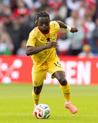 Wales v Ghana International Friendly, Länderspiel, Nationalmannschaft Gideon Mensah of Ghana attacks during the International Friendly match at the Cardiff City Stadium, Cardiff 02 06 2026 UK Newspapers OUT Copyright: xKaraxThomasx FIL-23534-0024