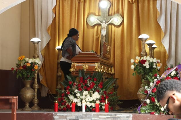 JUNCAL CEPELIO VELORIO RAUL GUERRON Ibarra, the morning of Tuesday June 2 to the church of the community of Juncal came the remains of Raul Guerron historic world player of the Ecuadorian national soccer team, there family friends and his community give him the last farewell Photos Juan Carlos Cevallos API Ibarra Imbabura Ecuador Copyright: xJuanxCarlosxCevallosx