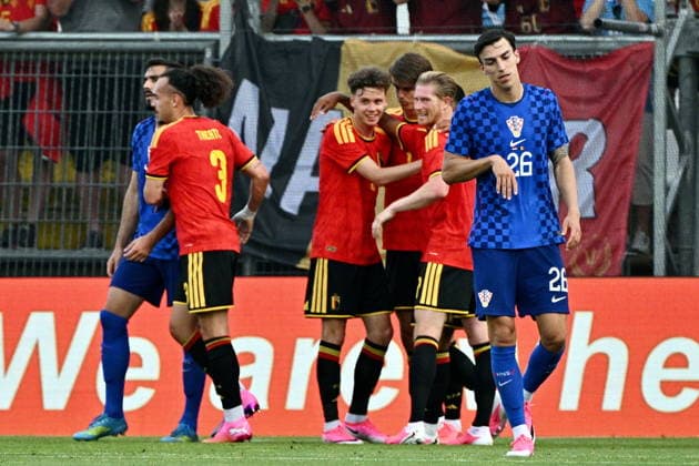 Croatia, Rijeka, 020626. Rujevica Stadium. Friendly football match on the eve of the World Cup, Croatia - Belgium. In the photo: Belgium players. Photo: Damir Krajac CROPIX Zagreb Croatia Copyright: xxDamirxKrajacx hrvatska_belgija71-020626