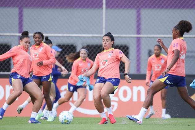 Training session of the Brazilian women s national football team for the friendly match against the USA. Duda Sampaio of the Brazilian women s national football team during the first training session for the friendly match against the United States, at the Joaquim Grava Training Center, in the eastern zone of Sao Paulo, this Tuesday, June 2, 2026. Sao Paulo Sao Paulo Brasil Copyright: xMarinaxUezimax