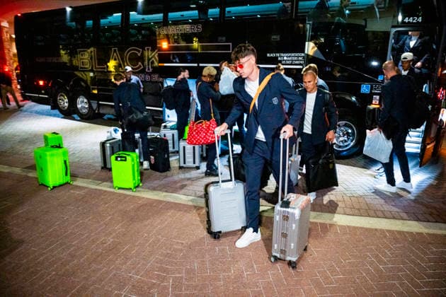 Football World Cup 2026 Greensboro , USA 20260602 Norways Jorgen Strand Larsen arrives at the hotel in Greensboro Photo Fredrik Varfjell NTB Greensboro USA EDITORIAL USE ONLY RESTRICTED USE FOR BETTING COMPANIES  Copyright: xFredrikxVarfjellx xNTBx