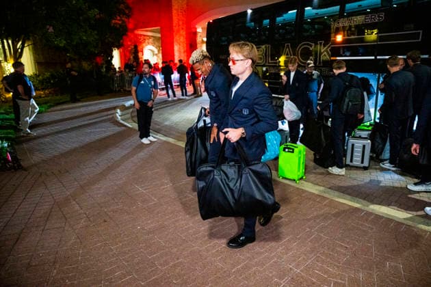 Football World Cup 2026 Greensboro , USA 20260602 Norways Antonio Nusa and Andreas Schjelderup arrive at the hotel in Greensboro Photo Fredrik Varfjell NTB Greensboro USA EDITORIAL USE ONLY RESTRICTED USE FOR BETTING COMPANIES  Copyright: xFredrikxVarfjellx xNTBx