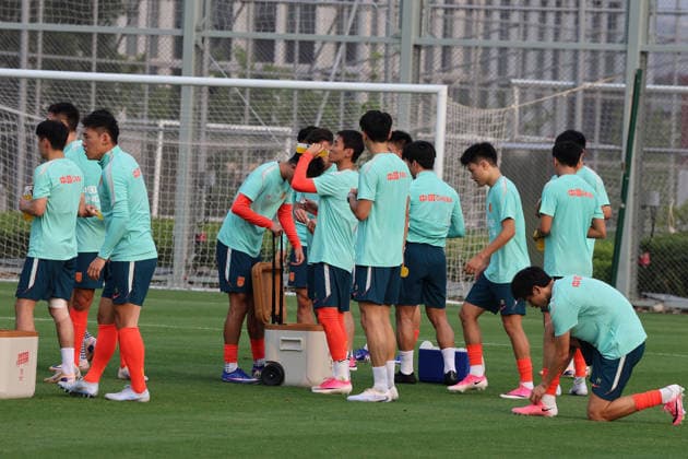 SHANGHAI, CHINA - JUNE 02: Players of Team China train during a training session on June 2, 2026 in Shanghai, China. The team is preparing for the upcoming FIFA International A match against Singapore.  Copyright: xVCGx 111645638439