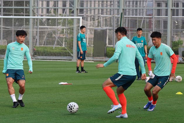 SHANGHAI, CHINA - JUNE 02: Players of Team China train during a training session on June 2, 2026 in Shanghai, China. The team is preparing for the upcoming FIFA International A match against Singapore.  Copyright: xVCGx 111645638436