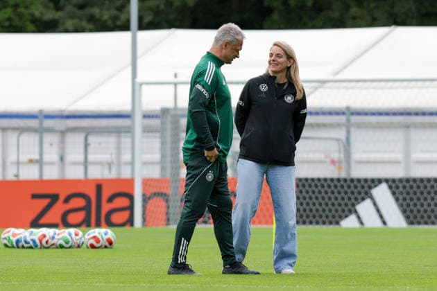 03 06 2026, xgrfx, Football DFB Media Dates, German Womens National Team Training v l Christian Wück, Nia Künzer German Womens National Team DFL DFB REGULATIONS PROHIBIT ANY USE OF PHOTOGRAPHS as IMAGE SEQUENCES and or QUASI VIDEO Cologne