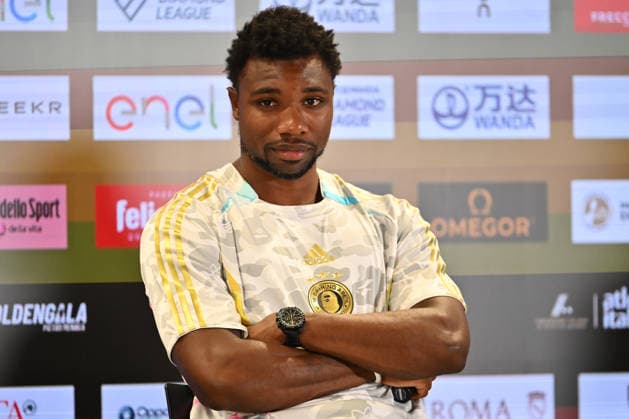 IPA85285353 - Noah Lyles (USA, 100m) during the press conference, PK, Pressekonferenz of IAAF Wanda Diamond League: Golden Gala Pietro Mennea at Olympic Stadium on June 3, 2026 in Rome, Italy  Copyright: xDomenicoxCippitelli IPAxSportx xx 85285353