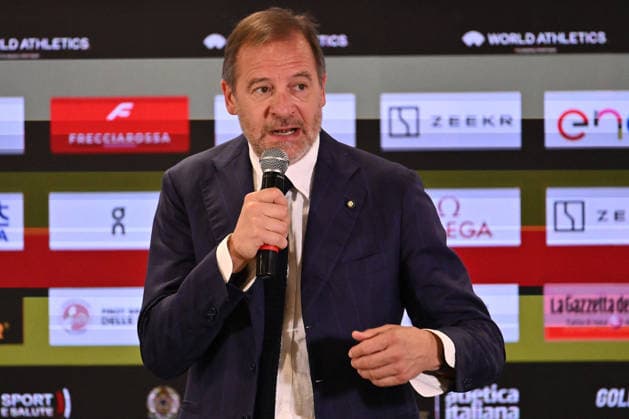 ATHLETICS - Athletics Internationals - Golden Gala Pietro Mennea - press conference, PK, Pressekonferenz Photo by IPA ABACAPRESS.COM85285235 - Stefano Mei president of FIDAL during the Press Conference of IAAF Wanda Diamond League: Golden Gala Pietro Mennea at Olympic Stadium on June 3, 2026 in Rome, Italy Roma Italy  Copyright: xIPAxSport ABACAx