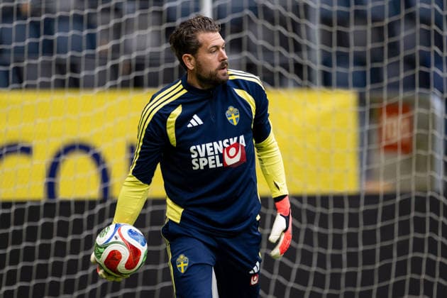 260603 Goalkeeper Kristoffer Nordfeldt of the Swedish national football team at a training session on June 3, 2026 in Stockholm Photo Emma Wallskog BILDBYRAN code EW EW0674 fotboll football soccer fotball träning practice training sverige sweden sverige a fifa world cup vm bbeng  Copyright: EMMAxWALLSKOG BB260603EW017
