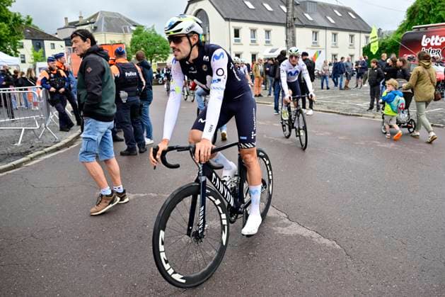 Tour de Wallonie 2026 Stage 3 VAUX-SUR-SÛRE, BELGIUM - JUNE 03 : Barrenetxea Jon (ESP) of Movistar Team pictured during stage 3 of the 47th edition of Ethias Tour de Wallonie an UCI ProSeries 2.Pro cycling road race stage for Men Elite of 176.9 km with start in Habay and finish in Vaux-sur-Sûre on June 3, 2026 in Vaux-sur-Sûre, Belgium, 03 06 2026 ( Motordriver Pieter Van Herzele - Vaux-sur-Sûre Belgium  Copyright: xSesx