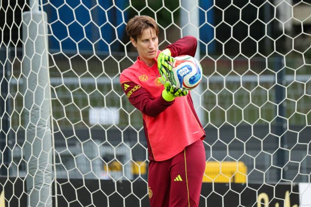 Cologne, Germany 03 06 2026 Training of the DFB Women preparation international match Germany vs Norway for World Cup qualification 2027 In the picture goalkeeper Ann Katrin Berger Germany Copyright: HMBxMedia MadeleinexFantini