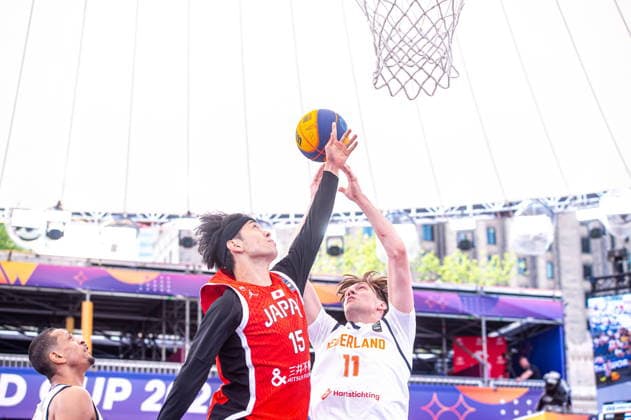 Warszawa 03.06.2026. 3x3 Basketball World Cup Day 3 in Warsaw, Poland. Japan - Netherlands match --- Mistrzostwa Swiata w koszykowce 3x3 Dzien 3 w Warszawie. Mecz Japonia - Holandia Persons Shown : Kenya Igo Adriaan Van Tilborg Fot. Kai Taller Arena Akcji NEWSPIX.PL --- newspix.pl 