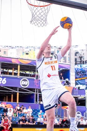 Warszawa 03.06.2026. 3x3 Basketball World Cup Day 3 in Warsaw, Poland. Japan - Netherlands match --- Mistrzostwa Swiata w koszykowce 3x3 Dzien 3 w Warszawie. Mecz Japonia - Holandia Persons Shown : Adriaan Van Tilborg Fot. Kai Taller Arena Akcji NEWSPIX.PL --- newspix.pl 