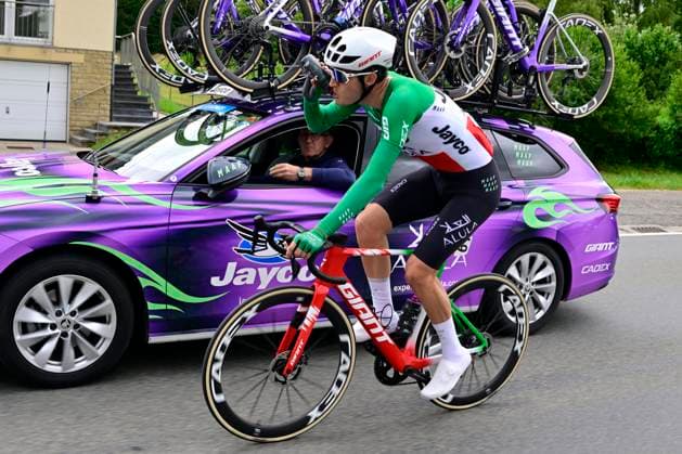 Tour de Wallonie 2026 Stage 3 VAUX-SUR-SÛRE, BELGIUM - JUNE 03 : Conca Filippo (ITA) of Team Jayco AlUla in action during stage 3 of the 47th edition of Ethias Tour de Wallonie an UCI ProSeries 2.Pro cycling road race stage for Men Elite of 176.9 km with start in Habay and finish in Vaux-sur-Sûre on June 3, 2026 in Vaux-sur-Sûre, Belgium, 03 06 2026 ( Motordriver Pieter Van Herzele - Vaux-sur-Sûre Belgium  Copyright: xSesx