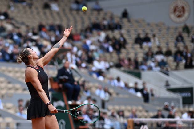 2026 French Open, Roland-Garros - Day 11 PARIS, FRANCE - JUNE 3: Aryna Sabalenka in action against Diana Shnaider during their women s singles quarter-final match on the eleventh day of the French Open at Roland Garros in Paris, France, on June 3, 2026. Burak Akbulut Anadolu Paris France. Editorial use only. Please get in touch for any other usage.  Copyright: x2026xAnadoluxBurakxAkbulutx
