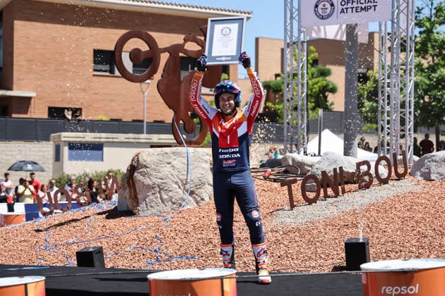 June 3, 2026, Piera, Barcelona, Spain: Toni Bou of trial rider celebrates his record to break the Guinness World Record at Rotonda Toni Bou on June 03, 2026 in Piera, Barcelona, Spain. Piera Spain - ZUMAa181 20260603_zaa_a181_088 Copyright: xJavierxBorregox
