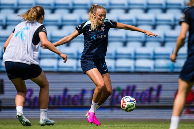 260603 Synne Jensen of the Norwegian women™s national football team during a training session on June 3, 2026 in Oslo Photo Marius Simensen BILDBYRAN Cop 238 bbeng dam fifa women s world cup qualifier football fotball fotball norge norway practice soccer training trening träning  Copyright: MARIUSxSIMENSEN BB260603BB334