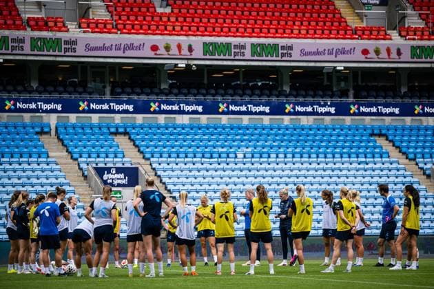 260603 Players and staff of the Norwegian women™s national football team during a training session on June 3, 2026 in Oslo Photo Marius Simensen BILDBYRAN Cop 238 bbeng dam fifa women s world cup qualifier football fotball fotball norge norway practice soccer training trening träning  Copyright: MARIUSxSIMENSEN BB260603BB347