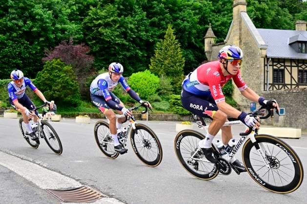 Tour de Wallonie 2026 Stage 3 VAUX-SUR-SÛRE, BELGIUM - JUNE 03 : Van Poppel Danny (NED) of Red Bull - BORA - Hansgrohe in action during stage 3 of the 47th edition of Ethias Tour de Wallonie an UCI ProSeries 2.Pro cycling road race stage for Men Elite of 176.9 km with start in Habay and finish in Vaux-sur-Sûre on June 3, 2026 in Vaux-sur-Sûre, Belgium, 03 06 2026 ( Motordriver Pieter Van Herzele - Vaux-sur-Sûre Belgium  Copyright: xSesx