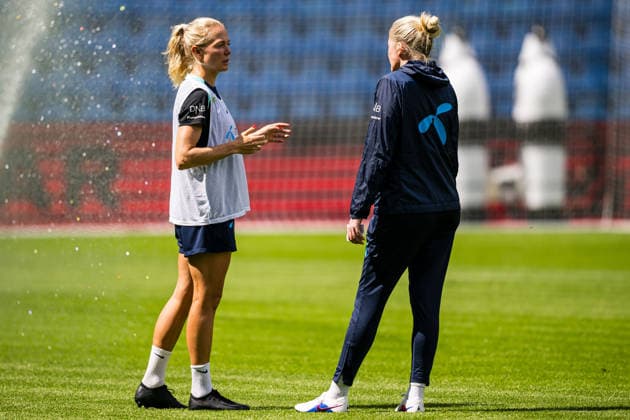 260603 Guro Bergsvand of the Norwegian women™s national football team during a training session on June 3, 2026 in Oslo Photo Marius Simensen BILDBYRAN Cop 238 bbeng dam fifa women s world cup qualifier football fotball fotball norge norway practice soccer training trening träning  Copyright: MARIUSxSIMENSEN BB260603BB352