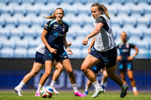 260603 Sara Kanutte Fornes of the Norwegian women™s national football team during a training session on June 3, 2026 in Oslo Photo Marius Simensen BILDBYRAN Cop 238 bbeng dam fifa women s world cup qualifier football fotball fotball norge norway practice soccer training trening träning  Copyright: MARIUSxSIMENSEN BB260603BB353