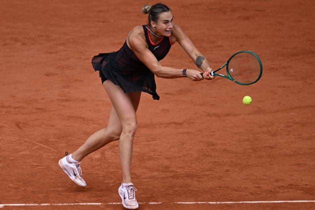 2026 French Open (Roland-Garros) - Day 11 PARIS, FRANCE - JUNE 3: Aryna Sabalenka in action against Diana Shnaider (not seen) during their women s singles quarter-final match on the eleventh day of the French Open at Philippe-ChatrierCourt in Paris, France, on June 3, 2026. Burak Akbulut Anadolu Paris France. Editorial use only. Please get in touch for any other usage.  Copyright: x2026xAnadoluxBurakxAkbulutx