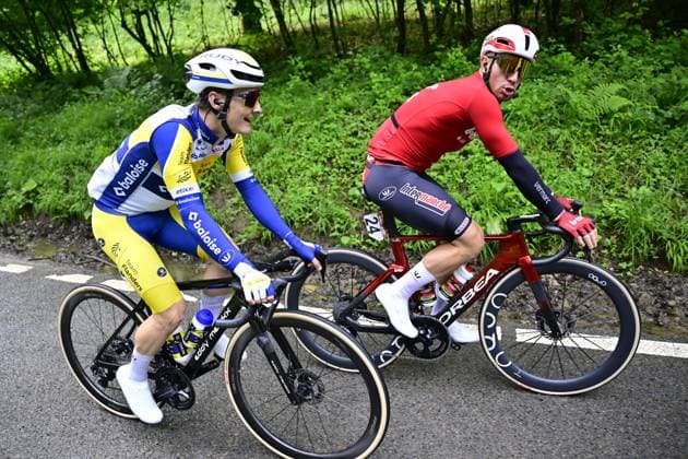 Tour de Wallonie 2026 Stage 3 VAUX-SUR-SÛRE, BELGIUM - JUNE 03 : Taminiaux Lionel (BEL) of Lotto Intermarche in action during stage 3 of the 47th edition of Ethias Tour de Wallonie an UCI ProSeries 2.Pro cycling road race stage for Men Elite of 176.9 km with start in Habay and finish in Vaux-sur-Sûre on June 3, 2026 in Vaux-sur-Sûre, Belgium, 03 06 2026 ( Motordriver Pieter Van Herzele - Vaux-sur-Sûre Belgium  Copyright: xSesx
