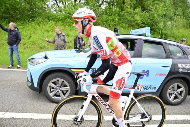Tour de Wallonie 2026 Stage 3 VAUX-SUR-SÛRE, BELGIUM - JUNE 03 : Vanthourenhout Michael (BEL) of Pauwels Sauzen - Altez Industriebouw in action during stage 3 of the 47th edition of Ethias Tour de Wallonie an UCI ProSeries 2.Pro cycling road race stage for Men Elite of 176.9 km with start in Habay and finish in Vaux-sur-Sûre on June 3, 2026 in Vaux-sur-Sûre, Belgium, 03 06 2026 ( Motordriver Pieter Van Herzele - Vaux-sur-Sûre Belgium  Copyright: xSesx