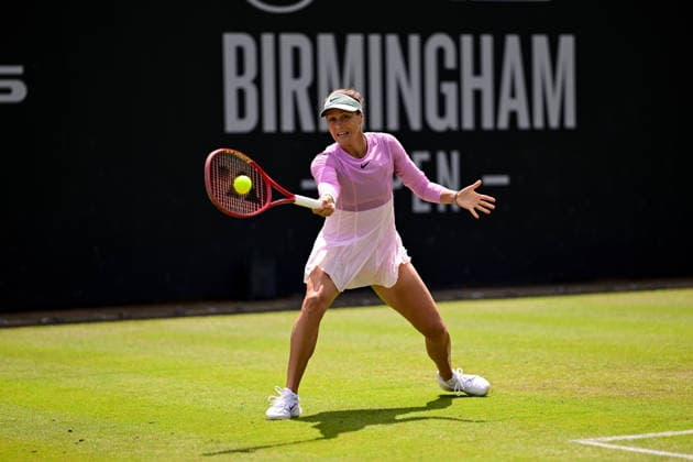 Tennis Lexus Birmingham Open Tatiana Maria of Germany returns during the Lexus Birmingham Open WTA125 ATP, Tennis Herren Challenger tennis at Edgbaston Priory Club, Birmingham, UK on 3 June 2026. Birmingham Edgbaston Priory Club West Midlands UK Editorial use only , Copyright: xDennisxGoodwinx PSI-24320-0023