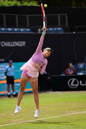 Tennis Lexus Birmingham Open Tatiana Maria of Germany serves during the Lexus Birmingham Open WTA125 ATP, Tennis Herren Challenger tennis at Edgbaston Priory Club, Birmingham, UK on 3 June 2026. Birmingham Edgbaston Priory Club West Midlands UK Editorial use only , Copyright: xDennisxGoodwinx PSI-24320-0033