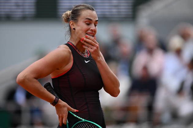 2026 French Open (Roland-Garros) - Day 11 PARIS, FRANCE - JUNE 3: Aryna Sabalenka reacts during women s singles quarter-final match against Diana Shnaider on the eleventh day of the French Open at Philippe-Chatrier Court in Paris, France, on June 3, 2026. Mustafa Yalcin Anadolu Paris France. Editorial use only. Please get in touch for any other usage.  Copyright: x2026xAnadoluxMustafaxYalcinx