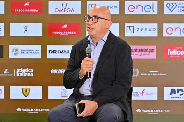 Foto IPP Roberto Ramaccia Roma 3 6 2026 Golden Gala Pietro Mennea 2026 press conference, PK, Pressekonferenz in Rome Nella foto Marco Sicari Meeting Director during the press conference at the Golden Gala in Rome. Italy Photo Press - World Copyright Roma italy Italia ITALY  Copyright: xR4924_italyphotopressx